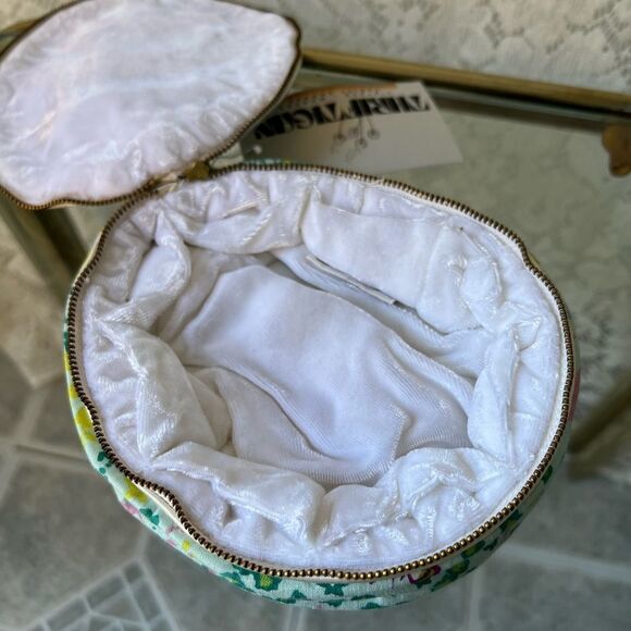 Vintage Shaxted Jewlery Travel Case / Organizer Floral Pattern Velvet Lined - Picture 5 of 9